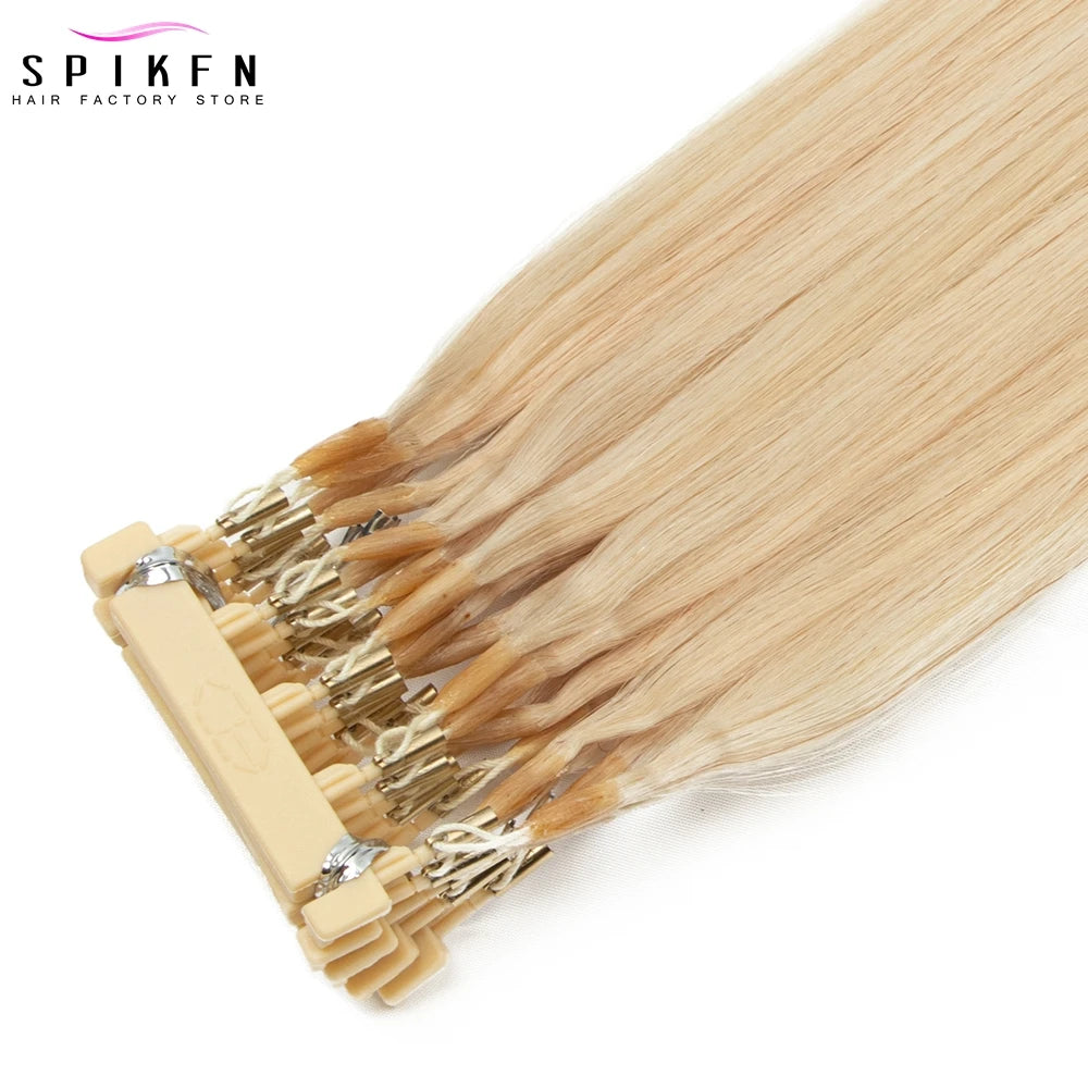 5 Pins 6D Human Hair Extensions 16" 20" 24" 6D 2 Hair 10pcs/set Invisible Micro Beads Hair 100% Natural Human Hair 50 strands