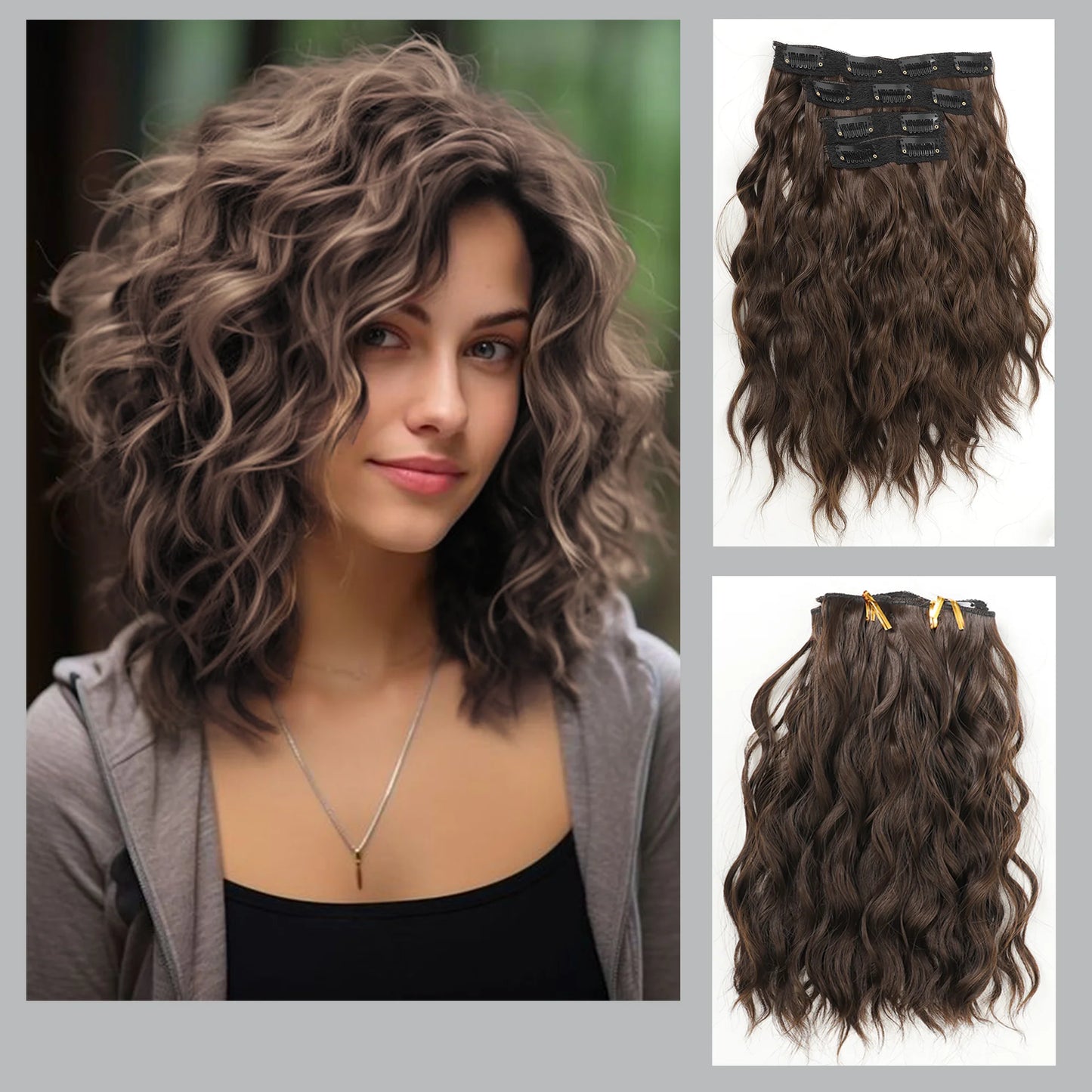 12 inch synthetic women's fashionable wave short roll hair extensions, top of the hair extensions, hair extensions, ponytails,